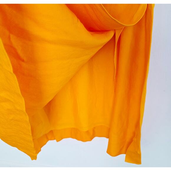 Cult Gaia Kamilla  Yellow One Shoulder Side Slit Silk Gown Maxi Dress Size Large - Picture 6 of 11